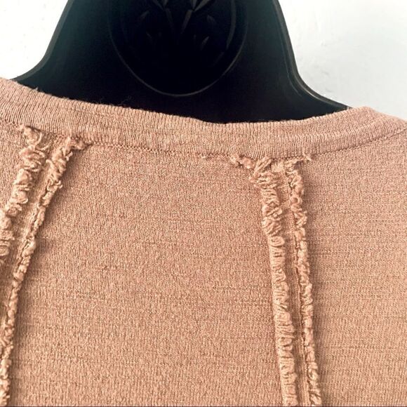 Amaryllis Brown Fringed Crop Top Size Small - Picture 5 of 9